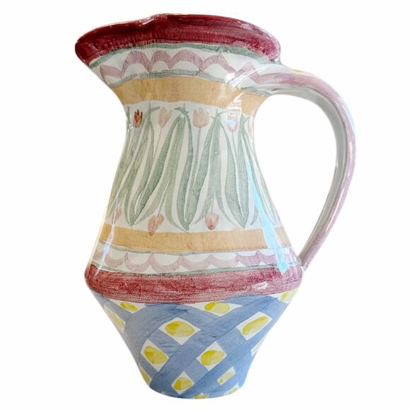 Mackenzie-Childs Vintage Pottery Aalsmeer 8” Pitcher - Picture 1 of 8